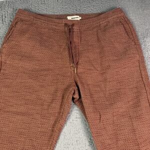 Taylor Stitch Apres Jogger Pants Mens 2XL Brown Sashiko Organic Cotton Waffle